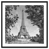 PARIS Eiffel Tower & River Seine | Monochrome