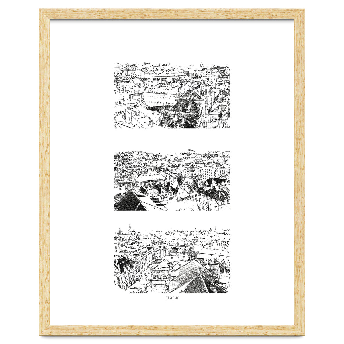 Prague print in black