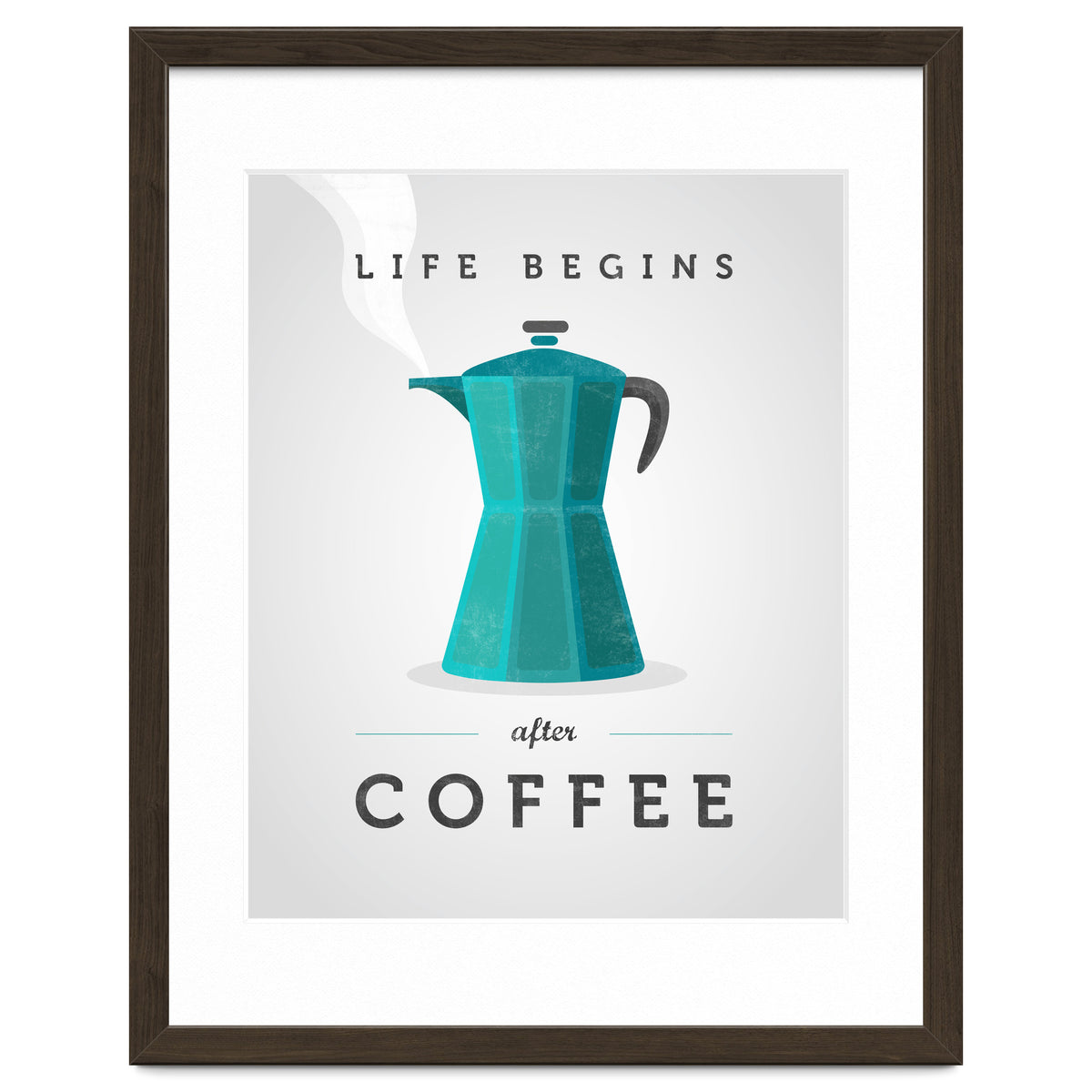 Life Begins After Coffee. Teal