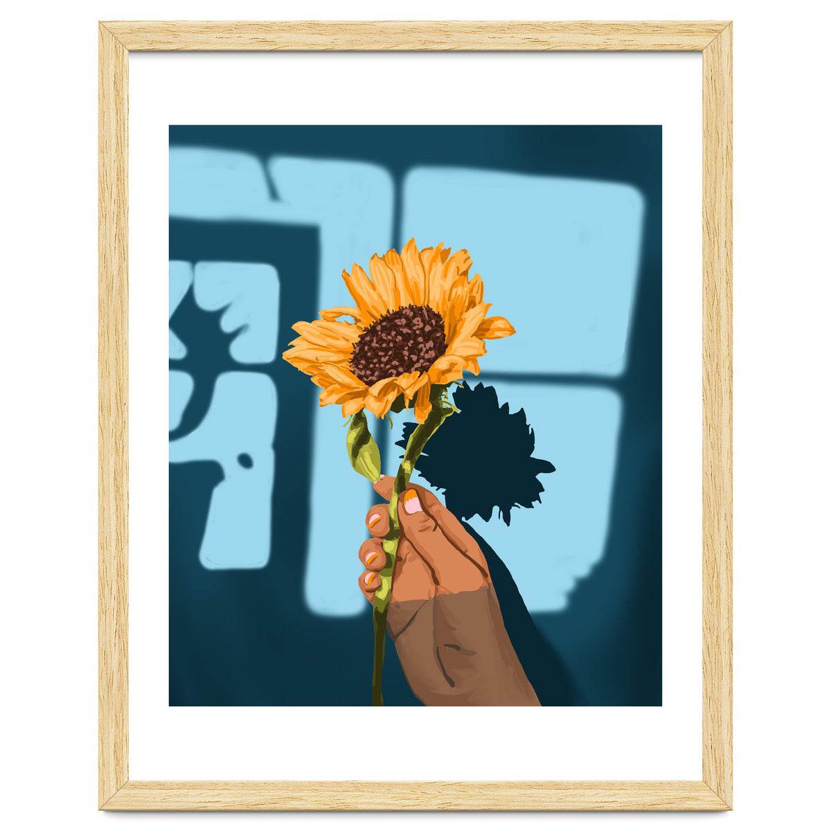 Sunflower Still Life | Flower Hand Painting | Sunny Day Shadow Hope Optimism Positivity Good Vibes