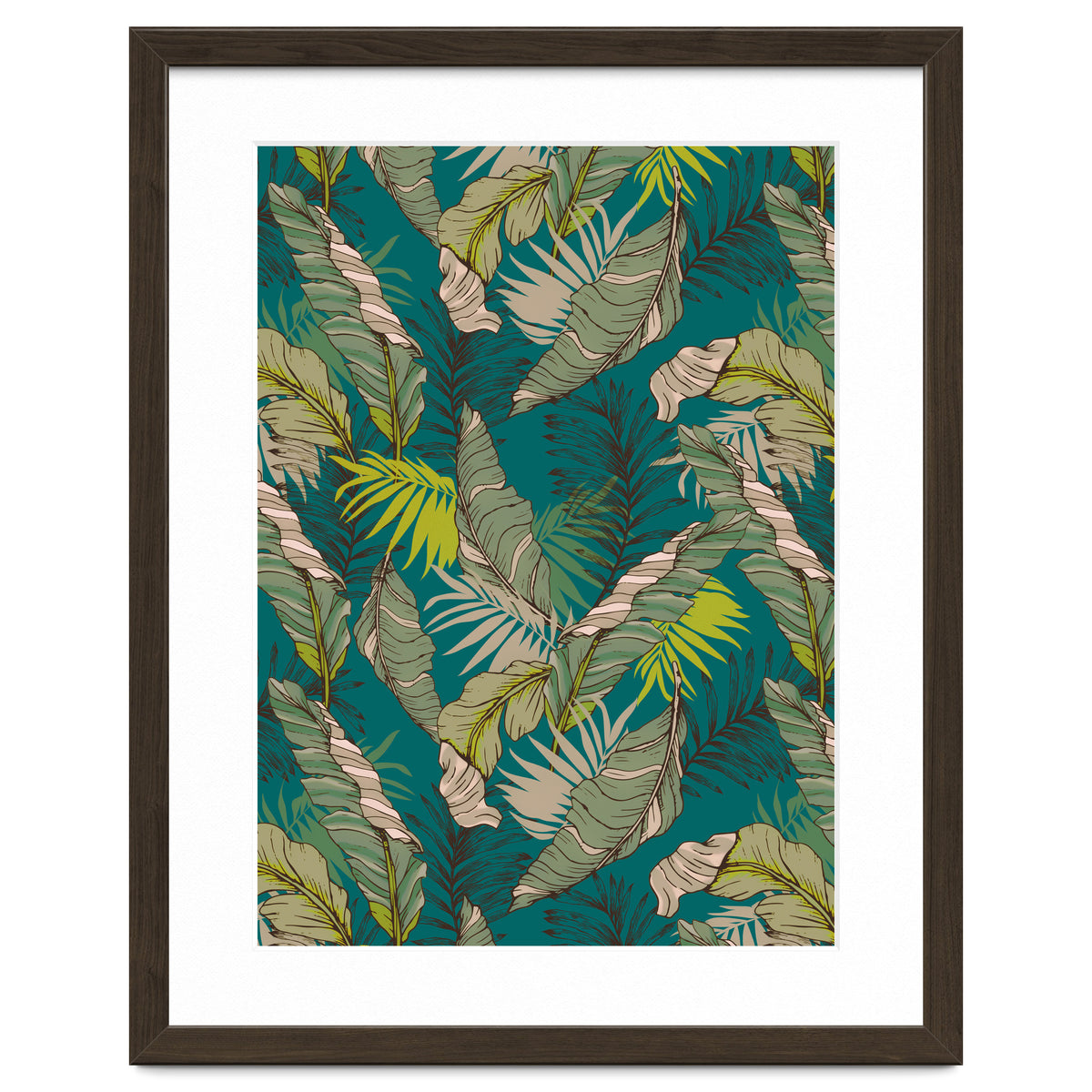 Drawing of wild tropical jungle