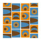 70s Cube Geo Orange Blue  (Print Only) thumbnail