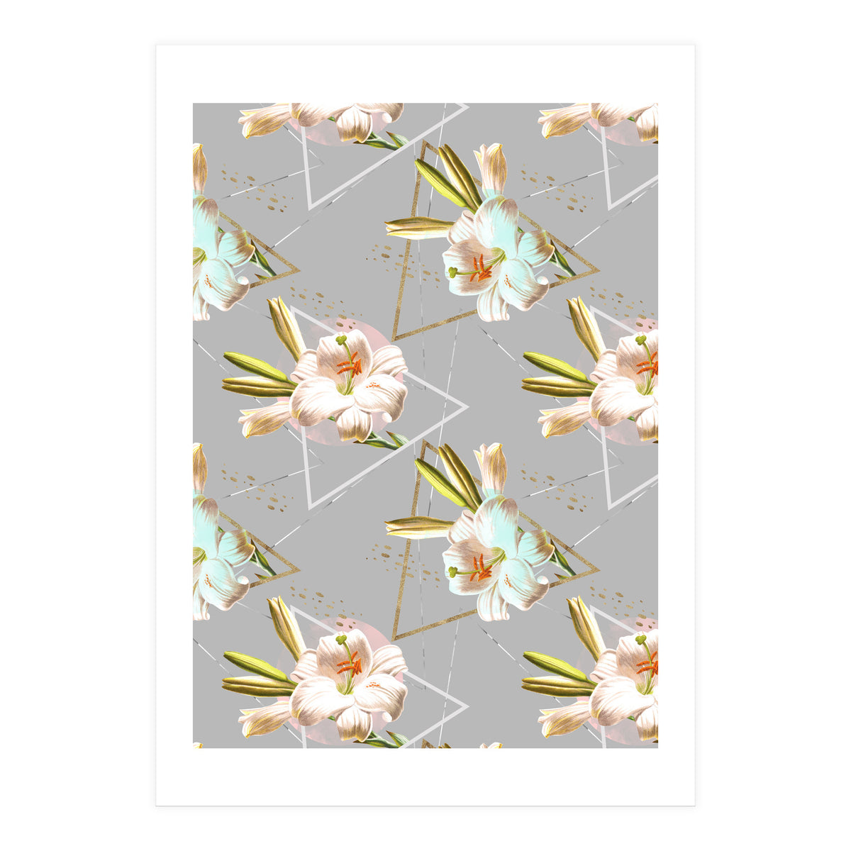 Botanical blooming with geometric 02 (Print Only)