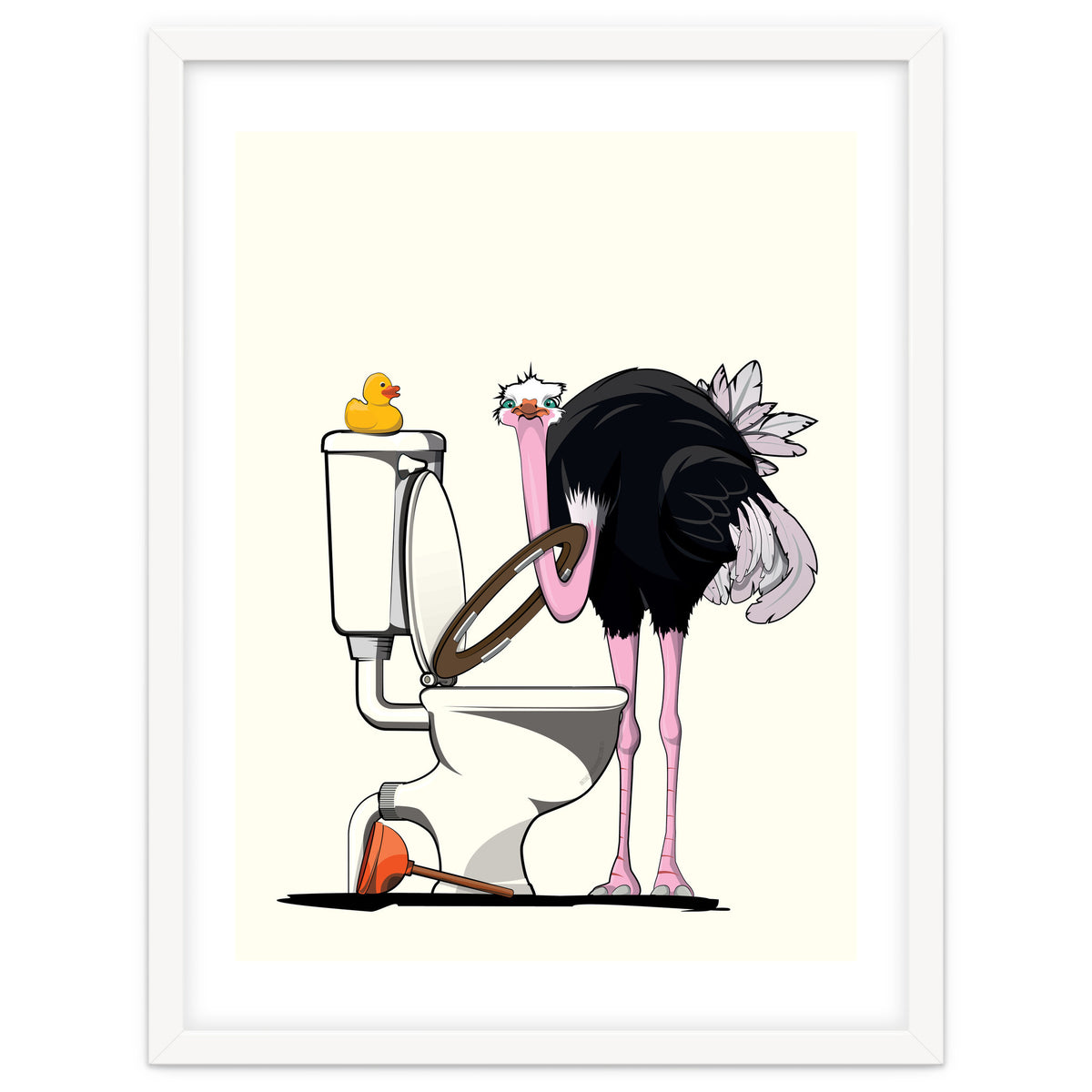 Ostrich on the Toilet, Funny Bathroom Humour