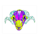Colourful Geometric Swaledale Sheep Tup with Black Lines (Print Only) thumbnail