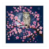 Great horned owl in a blossom tree (Print Only) thumbnail