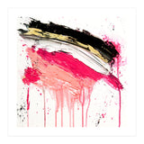 Modern Abstract Pink Black Gold Brushstrokes Splatters Acrylic (Print Only) thumbnail