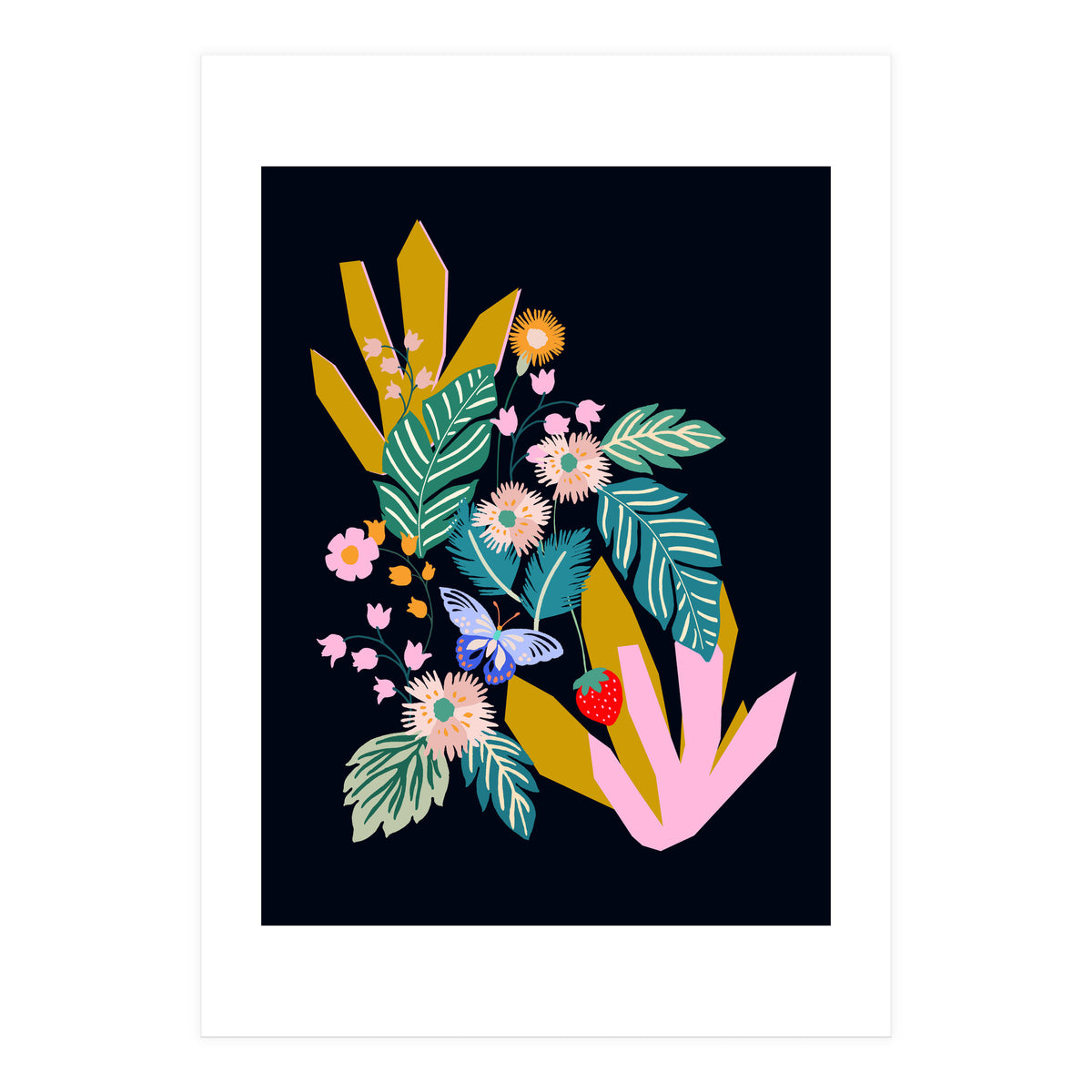 Flowers and leaves (Print Only)