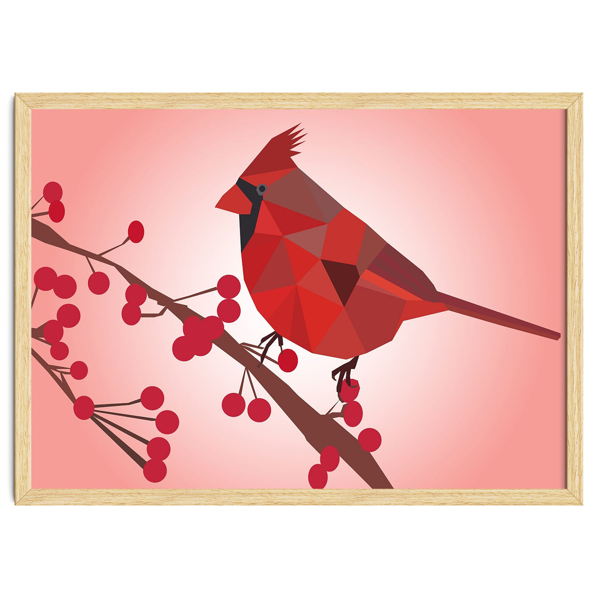 Northern Cardinal Bird Low Poly Art
