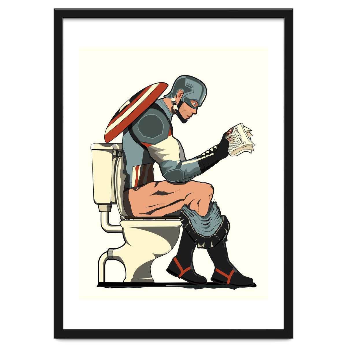 Captain America on the Toilet, funny bathroom humour