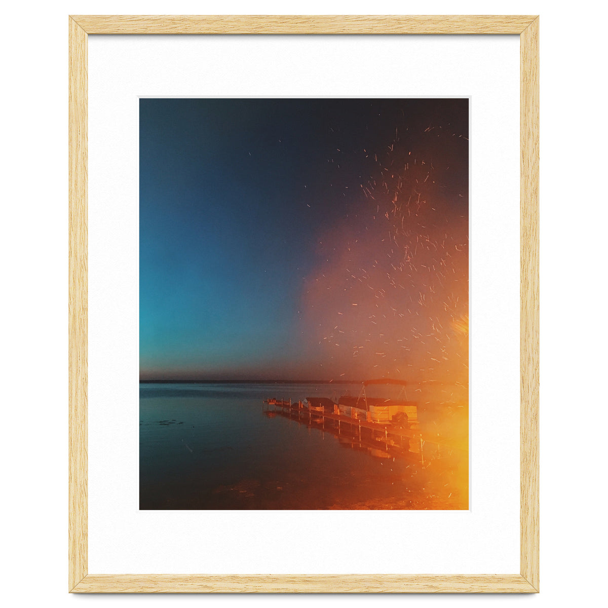 Firelight by the dock