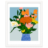 Potted Happiness | Flower Pot Botanical Floral Still Life | Eclectic Plants Modern Bohemian Décor thumbnail