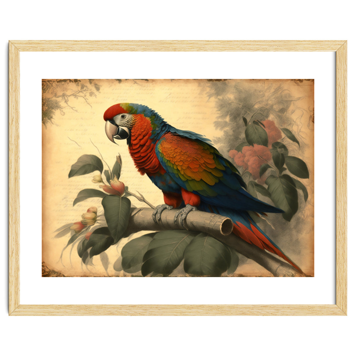 Parrot Vintage Painting