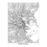 Boston White Map (Print Only) thumbnail