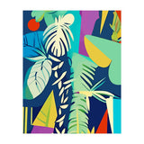 Tropical Wilderness, Abstract Botanical Jungle Plants, Pop of Color Eclectic Shapes Nature (Print Only) thumbnail