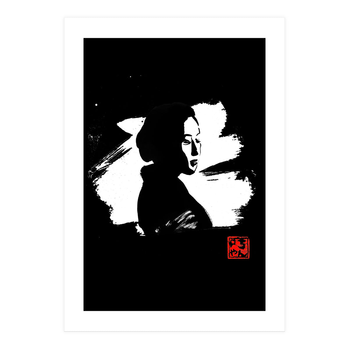 Black gesiha in white (Print Only)