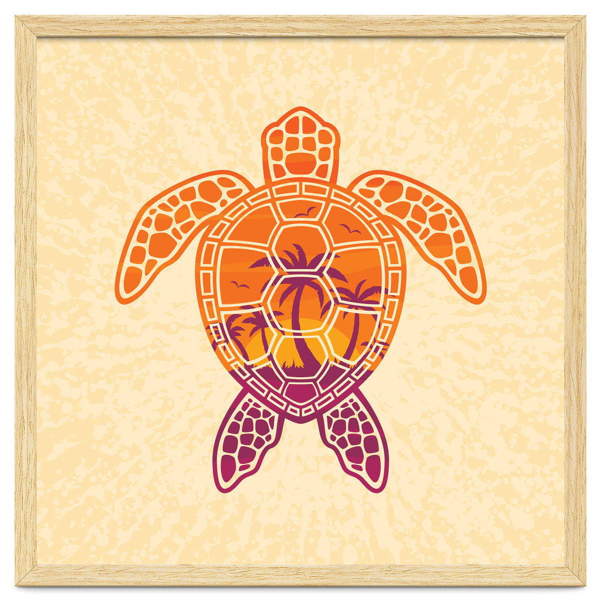 Tropical Sunset Sea Turtle Design
