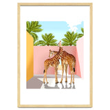 Giraffe Villa | Contemporary Modern Architecture Digital Graphic Art | Wildlife Animals Palm Exotic thumbnail