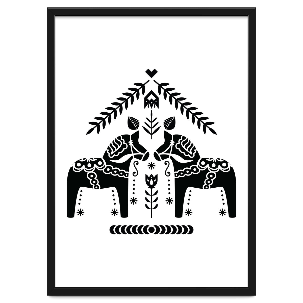 Swedish Dala Horse Folk Pattern