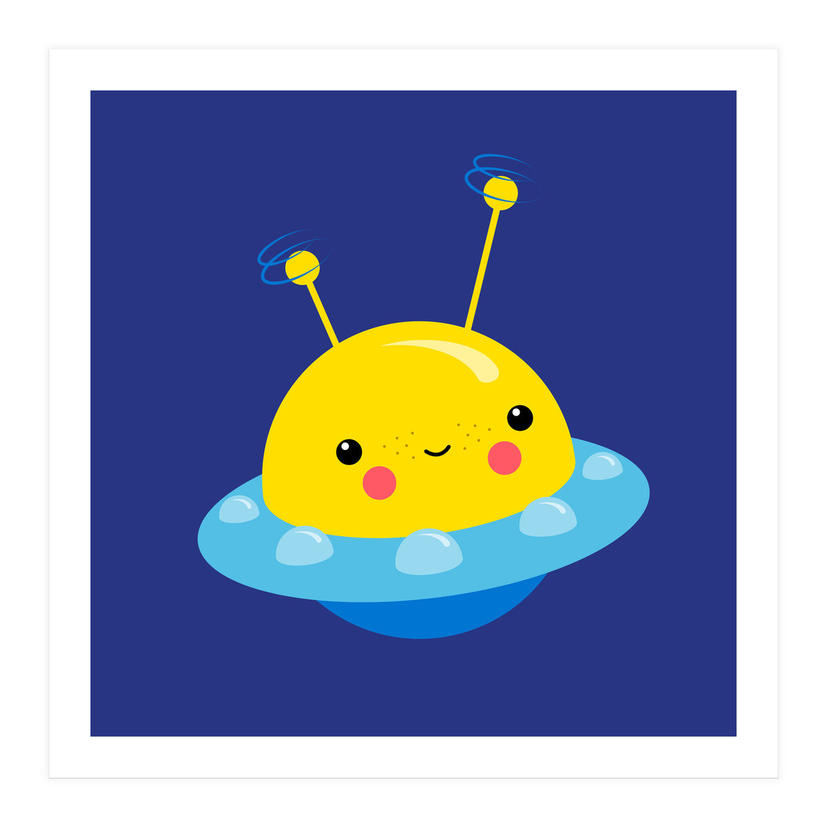 Nursery Picture Kawaii UFO (Print Only)