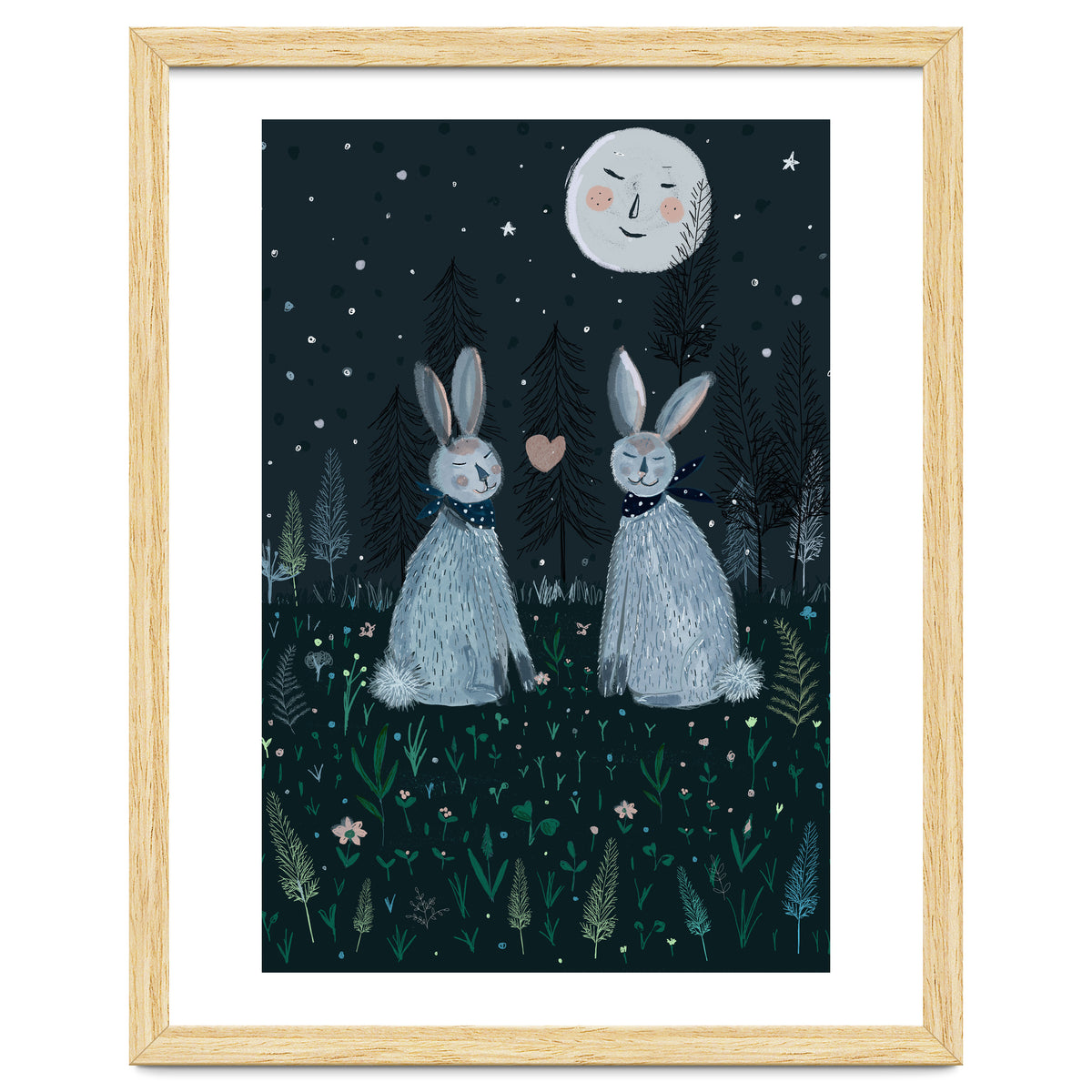 Rabbits in the forest