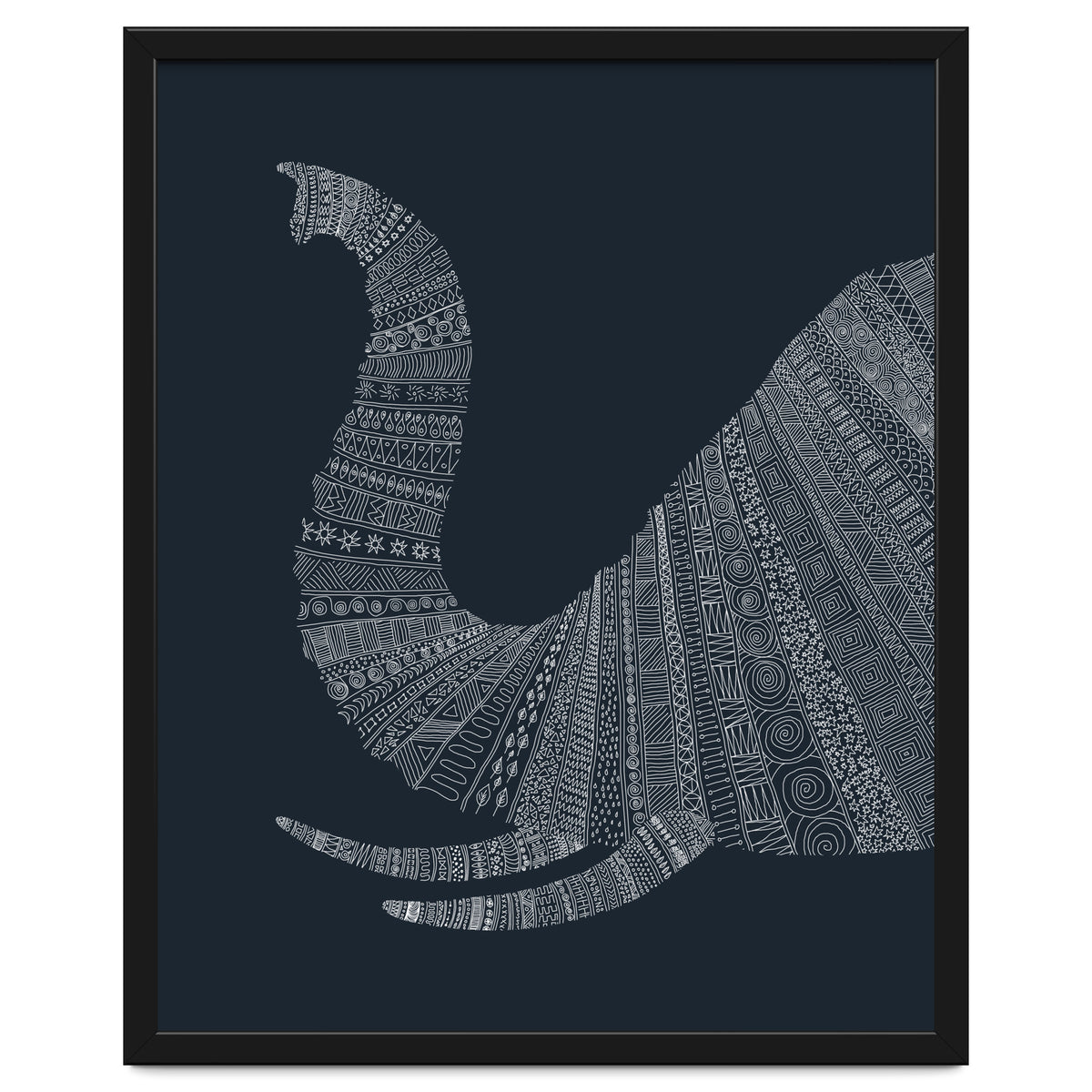 Elephant Blue Poster