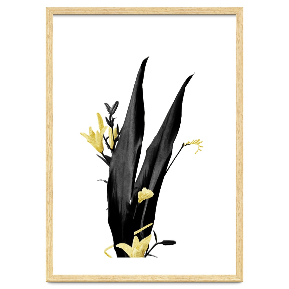 Flower Minimal Black And Gold 03