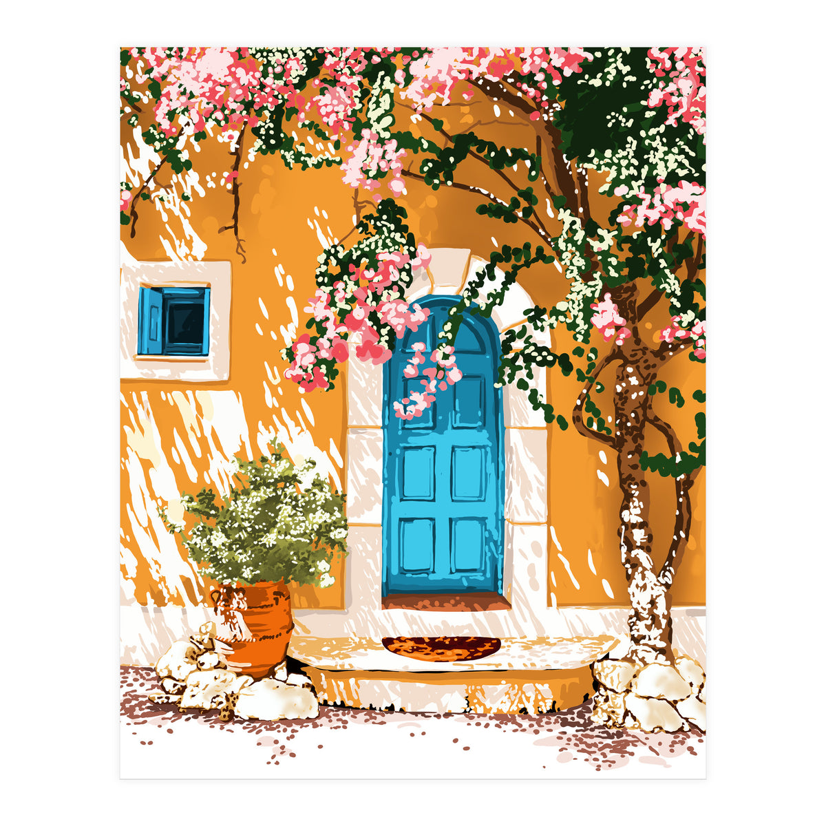 Oh The Places You Will Go, Spanish Bougainvillea Villa (Print Only)