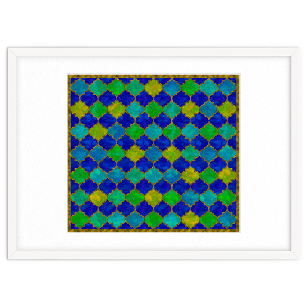 Ocean Breeze - Watercolor Moroccan Lattice