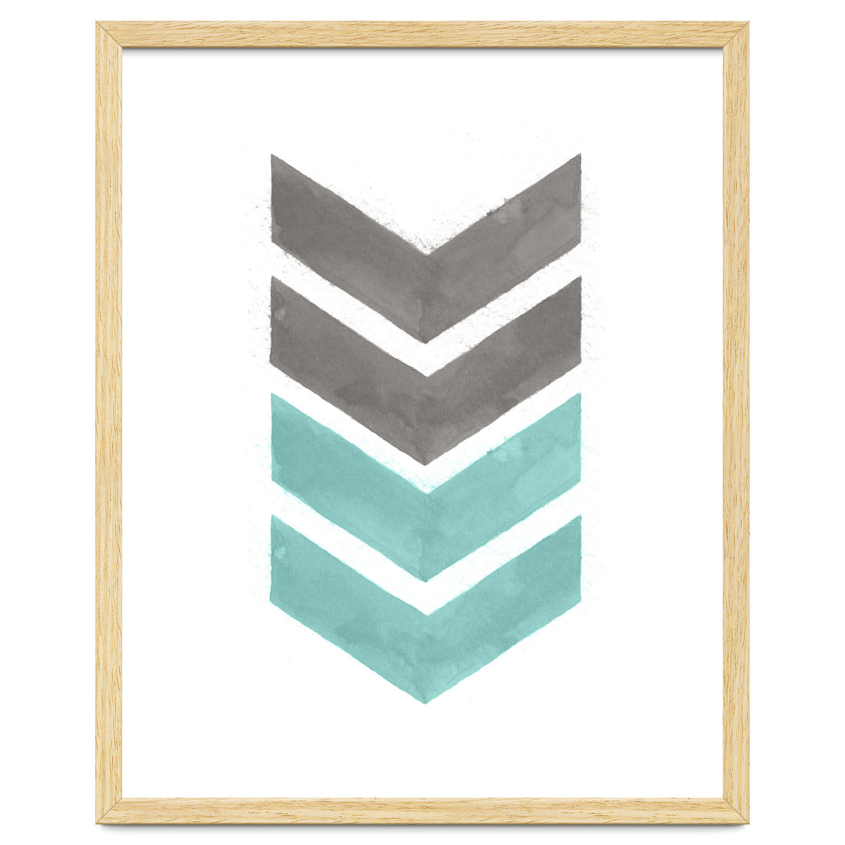 Mint Grey Chevron Print