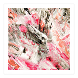 Candy Modern Pink Salmon Black Grey Acrylic Brushstrokes (Print Only) thumbnail