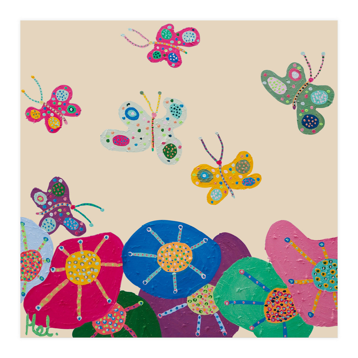 Butterflies Garden (pink) (Print Only)
