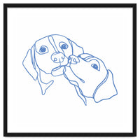 One Line Art Dogs Couple