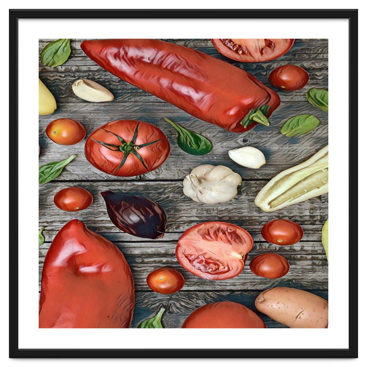 Tomatoes and bell peppers, healthy table