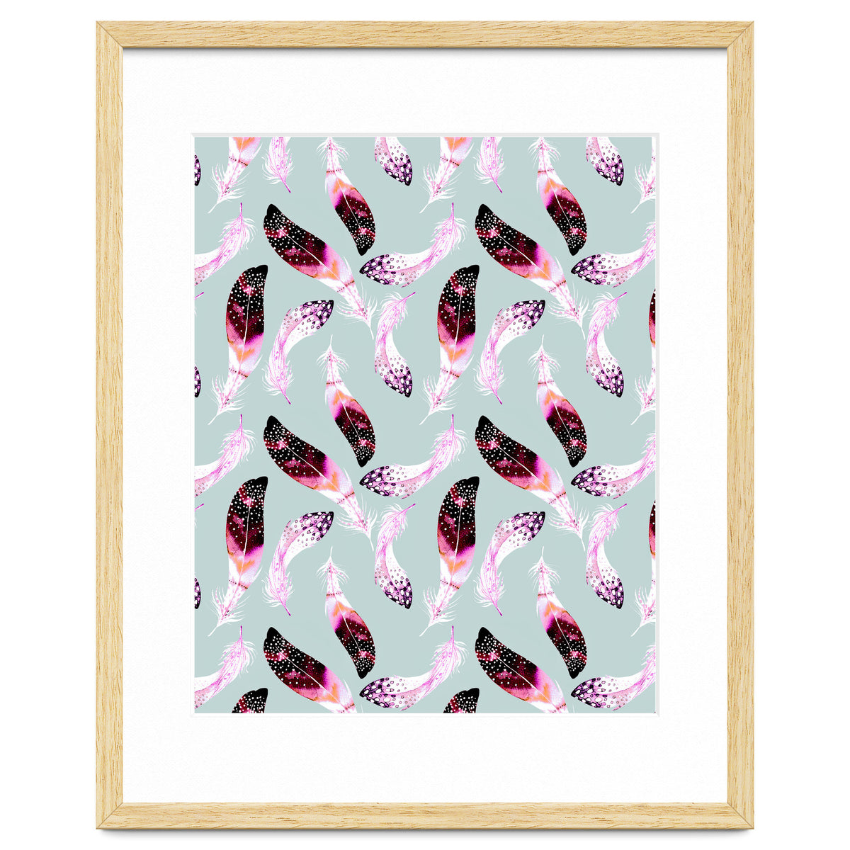 Bohemian pattern of feathers