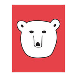 Polar Bear Portrait On a Red Background (Print Only) thumbnail