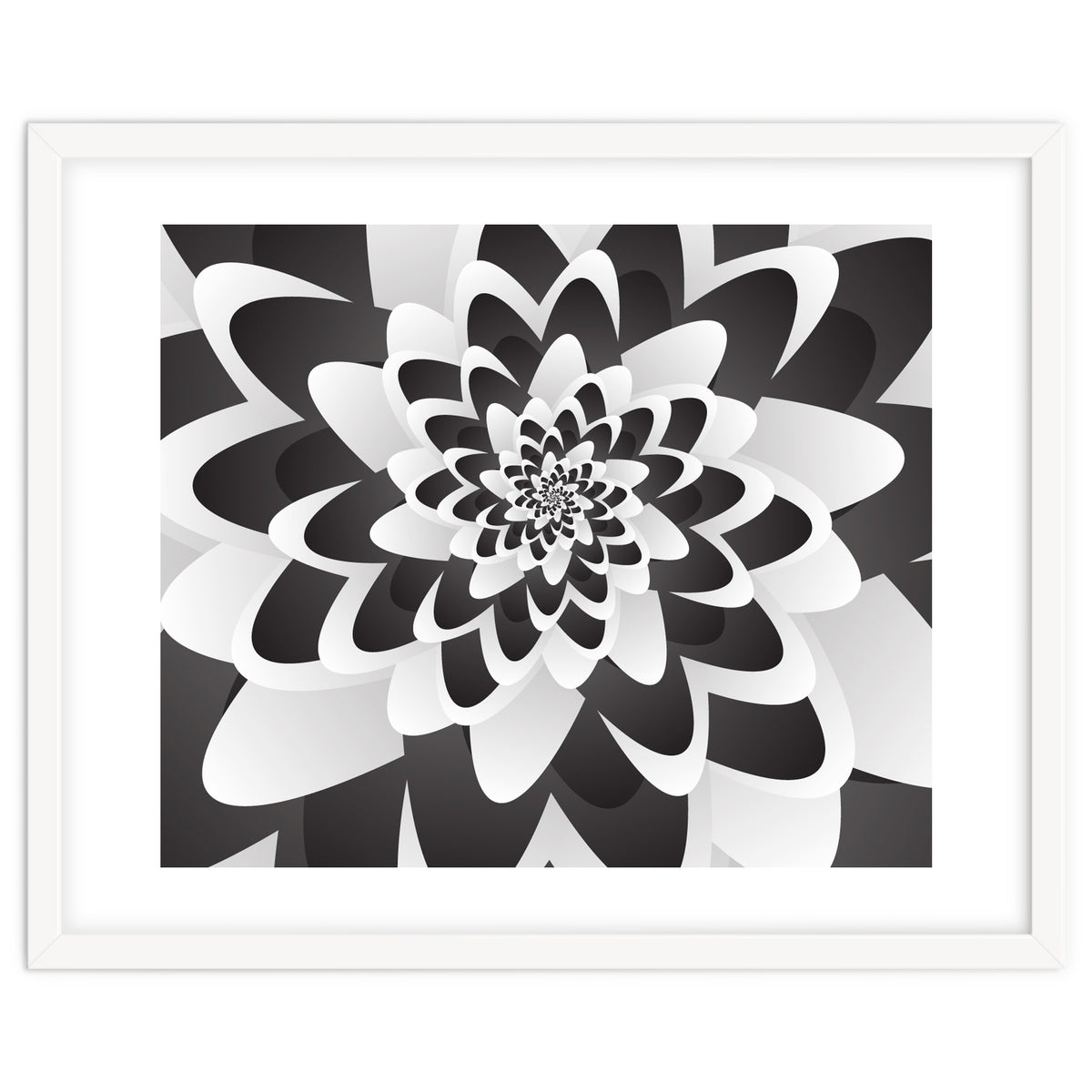Mono Chrome Flower Spiral