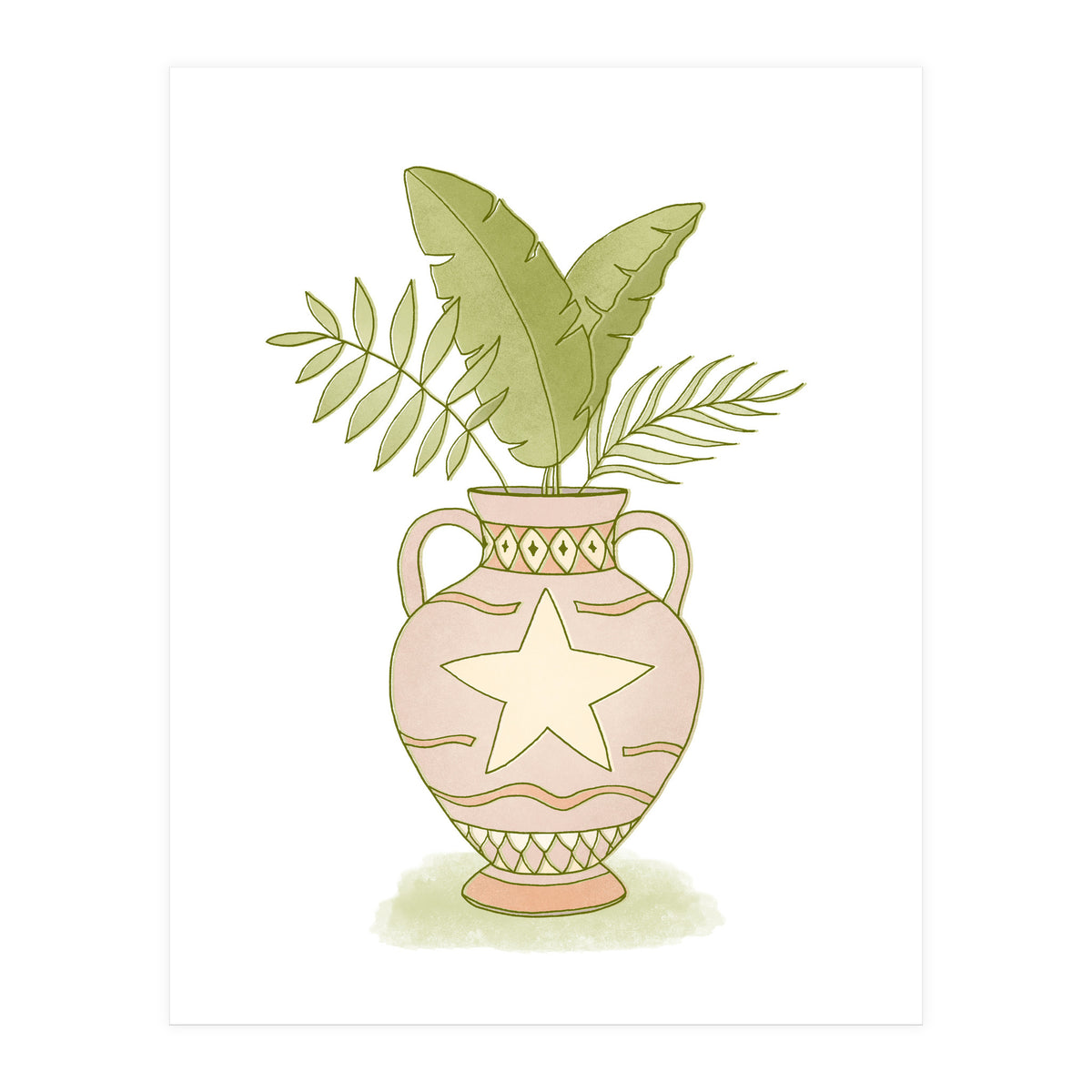 Leaves In A Vase (Print Only)