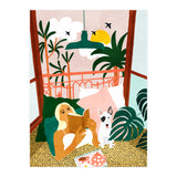 Pet Pals, Animals Lovers Illustration, Travel With Pets Modern Bohemian Painting (Print Only) thumbnail