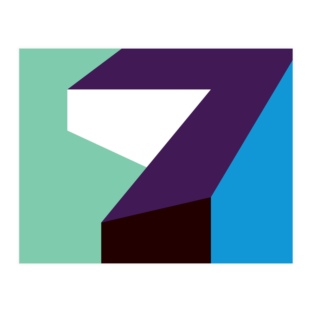 Geometric Shapes No. 60 - purple, mint & purple (Print Only)