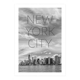 NYC Lower Manhattan & Hudson River | Text & Skyline (Print Only) thumbnail