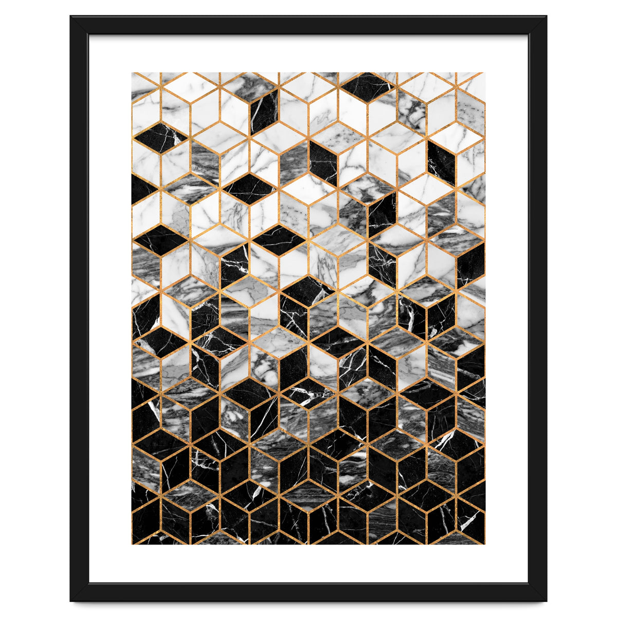 Marble Cubes - Black and White