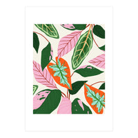 The Inseparable V.02, Nature Botanical Plants, Blush Leaves Modern Bohemian, Pastel Illustration Garden (Print Only)