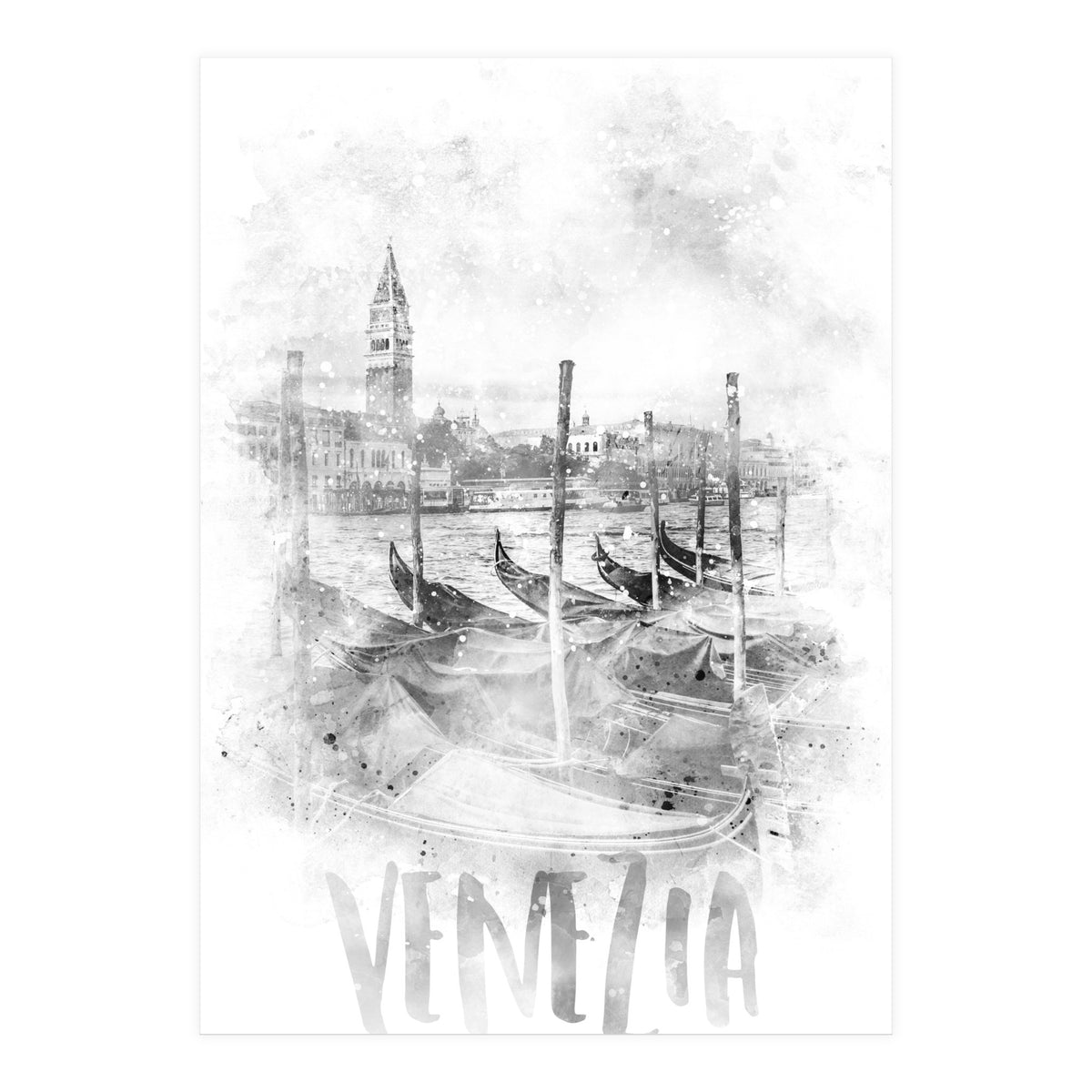 Monochrome Art CANAL GRANDE | watercolor (Print Only)
