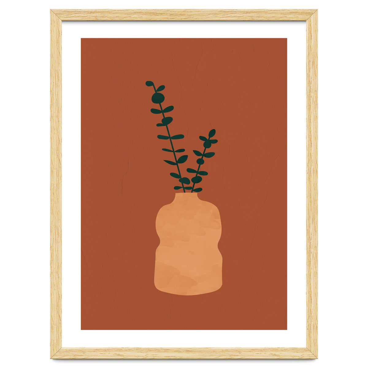 Terracotta Earth Tones Wall Decor Pottery Plant II