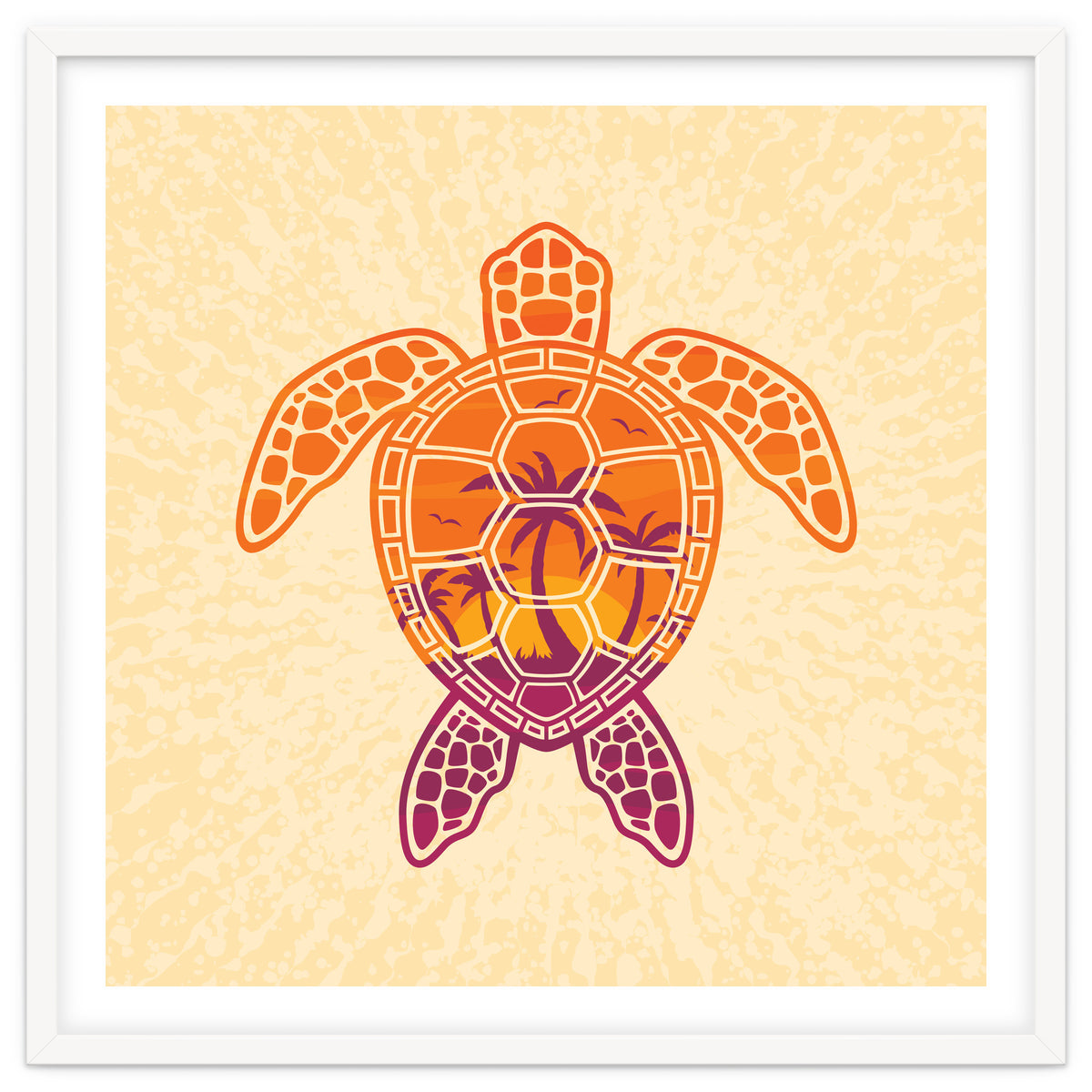 Tropical Sunset Sea Turtle Design