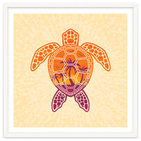 Tropical Sunset Sea Turtle Design