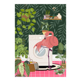 Flamingo in Jungle Laundry Room (Print Only) thumbnail