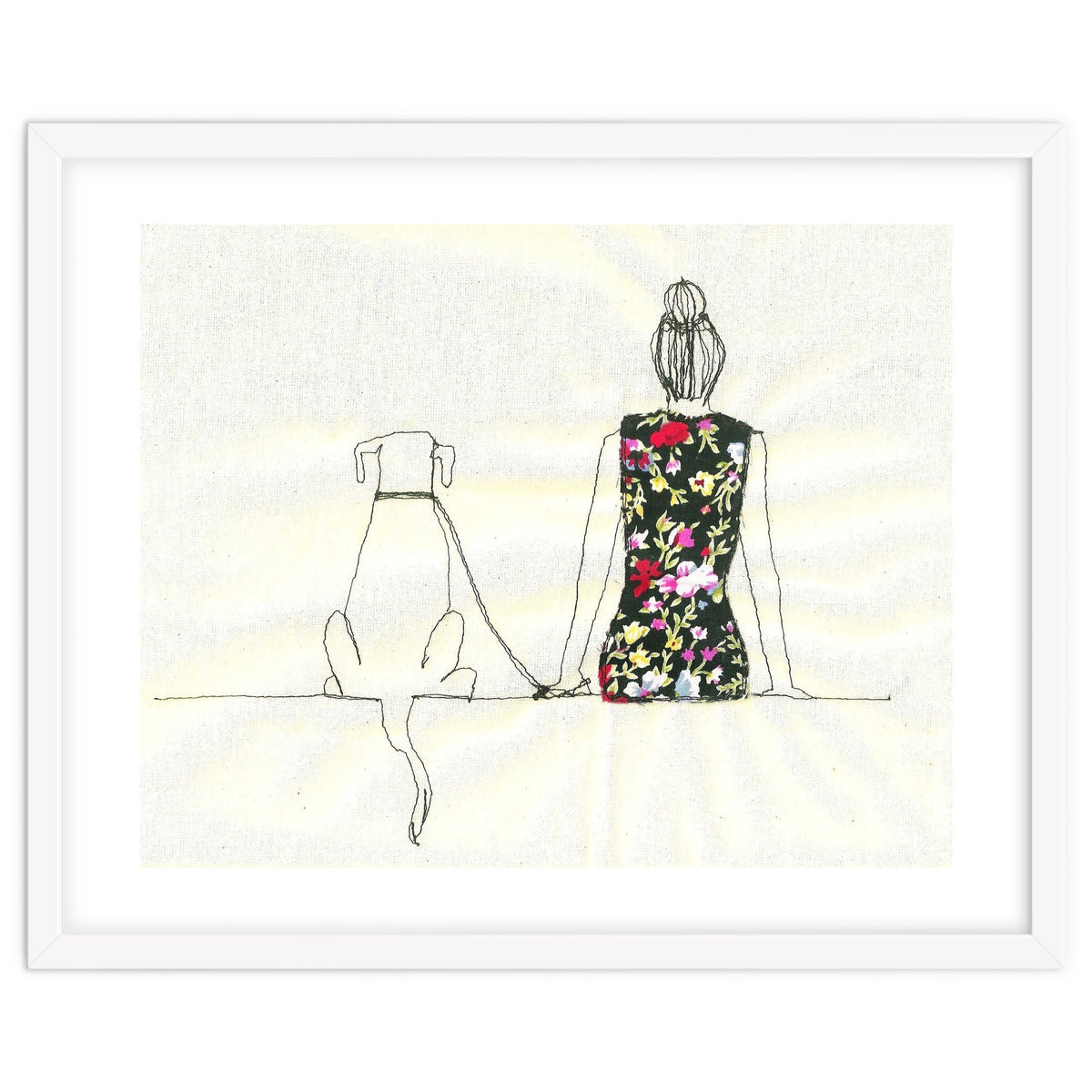 Girl And Dog Print