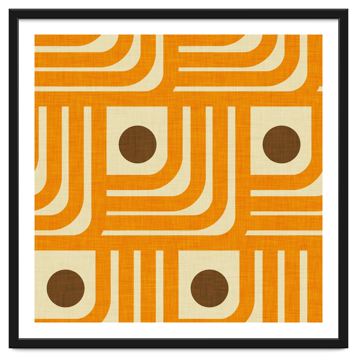 70s Curve Lines Orange Brown